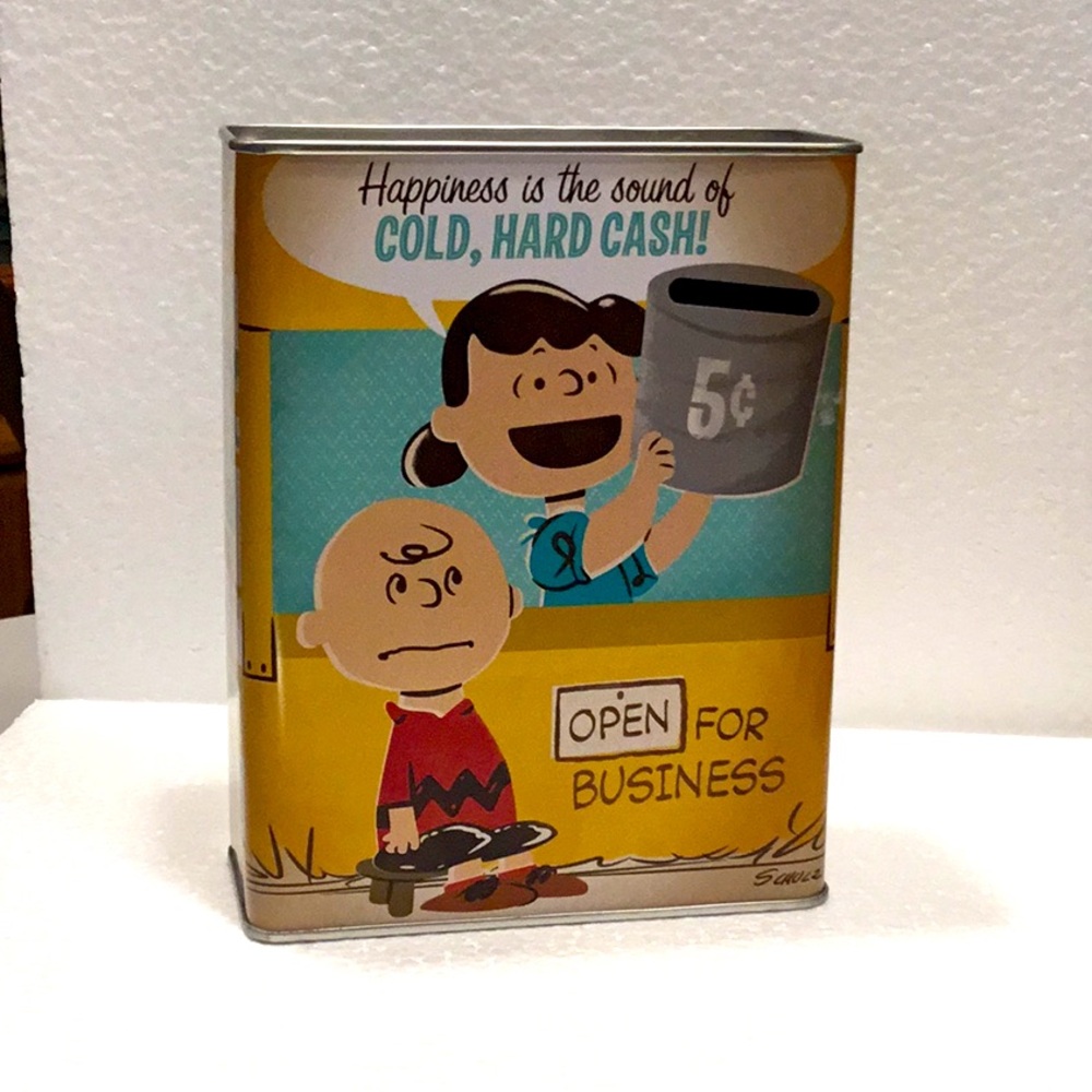 Peanuts tin bank